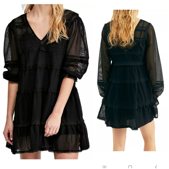 Free People Berline Mesh Trapeze Mini Dress - Picture 3 of 10